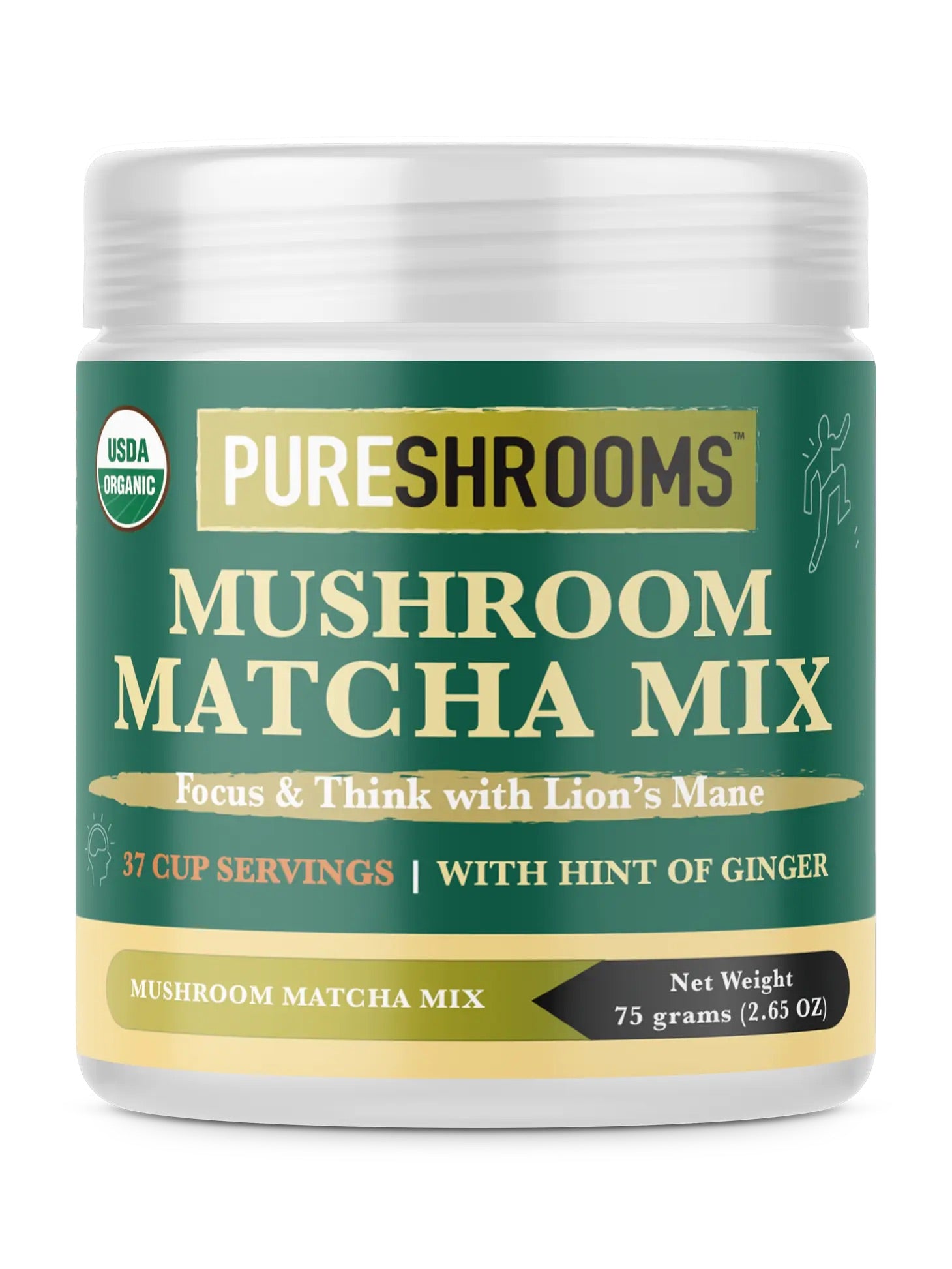 PURESHROOMS -Mushroom Matcha Green Tea Mix w/ Lion's Mane - Mushroom Coffee & Tea