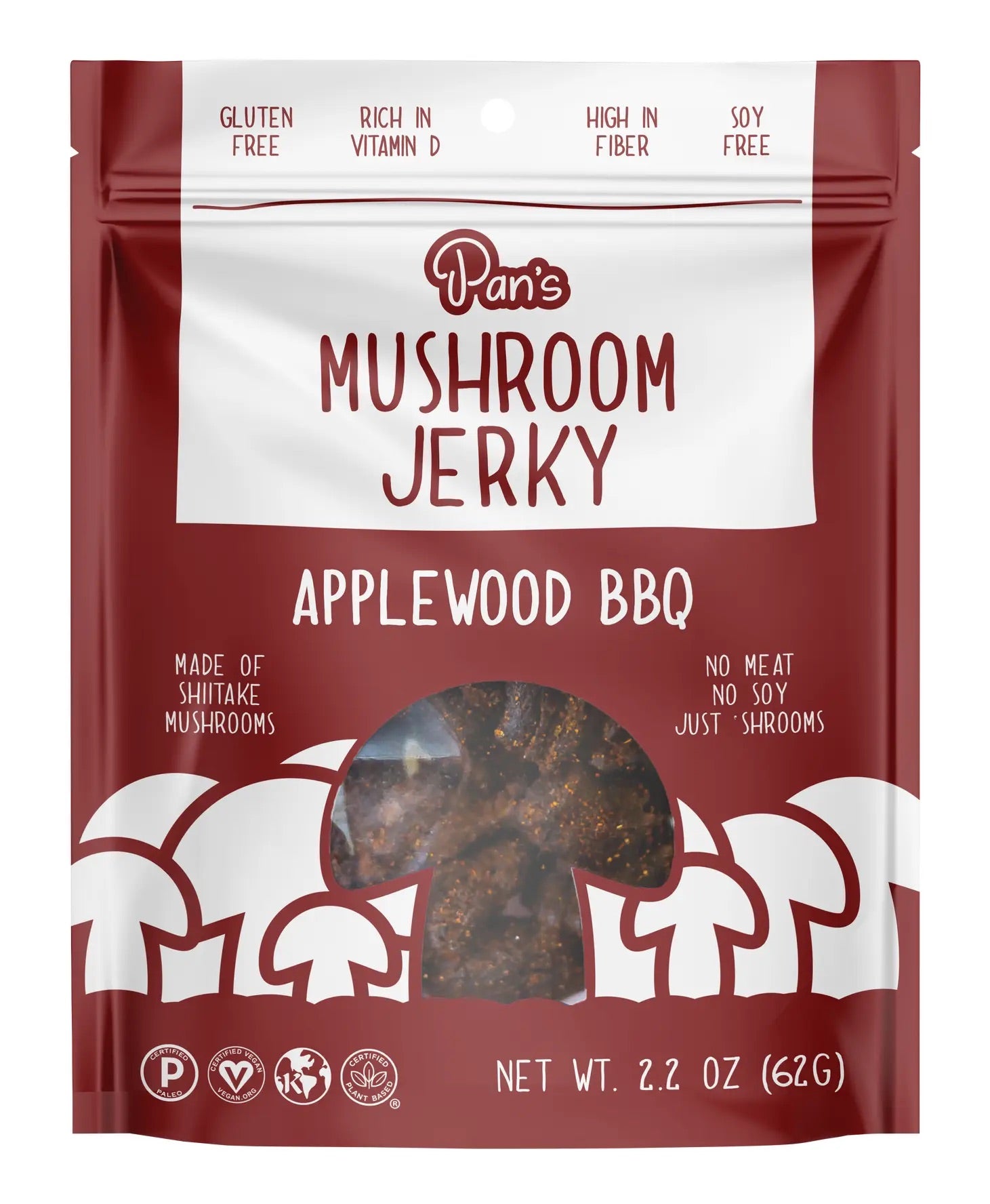 Pan's Mushroom Jerky - Applewood BBQ - Mushroom Coffee & Tea