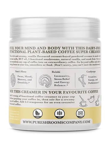 PureShrooms Functional Super Coffee Creamer (Vanilla) - Mushroom Coffee & Tea