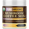 PURESHROOMS - Mushroom Coffee Mix - Energize with Cordyceps & Chaga - Mushroom Coffee & Tea