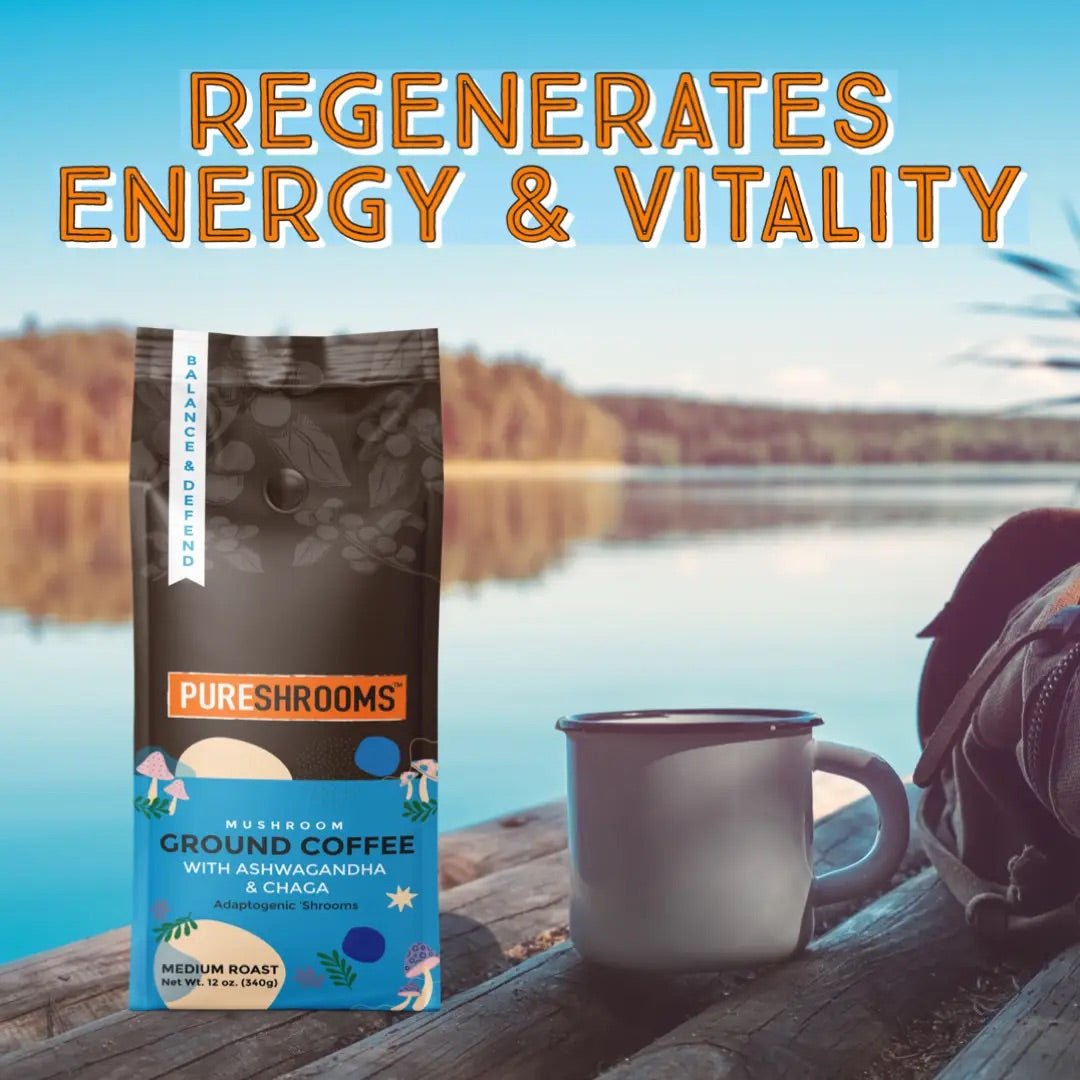 PureShrooms Balance & Defend Mushroom Ground Coffee - Mushroom Coffee & Tea