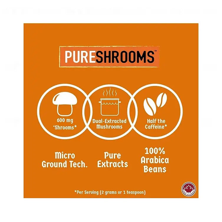 PURESHROOMS - Mushroom Coffee with Lion's Mane and Chaga - Mushroom Coffee & Tea