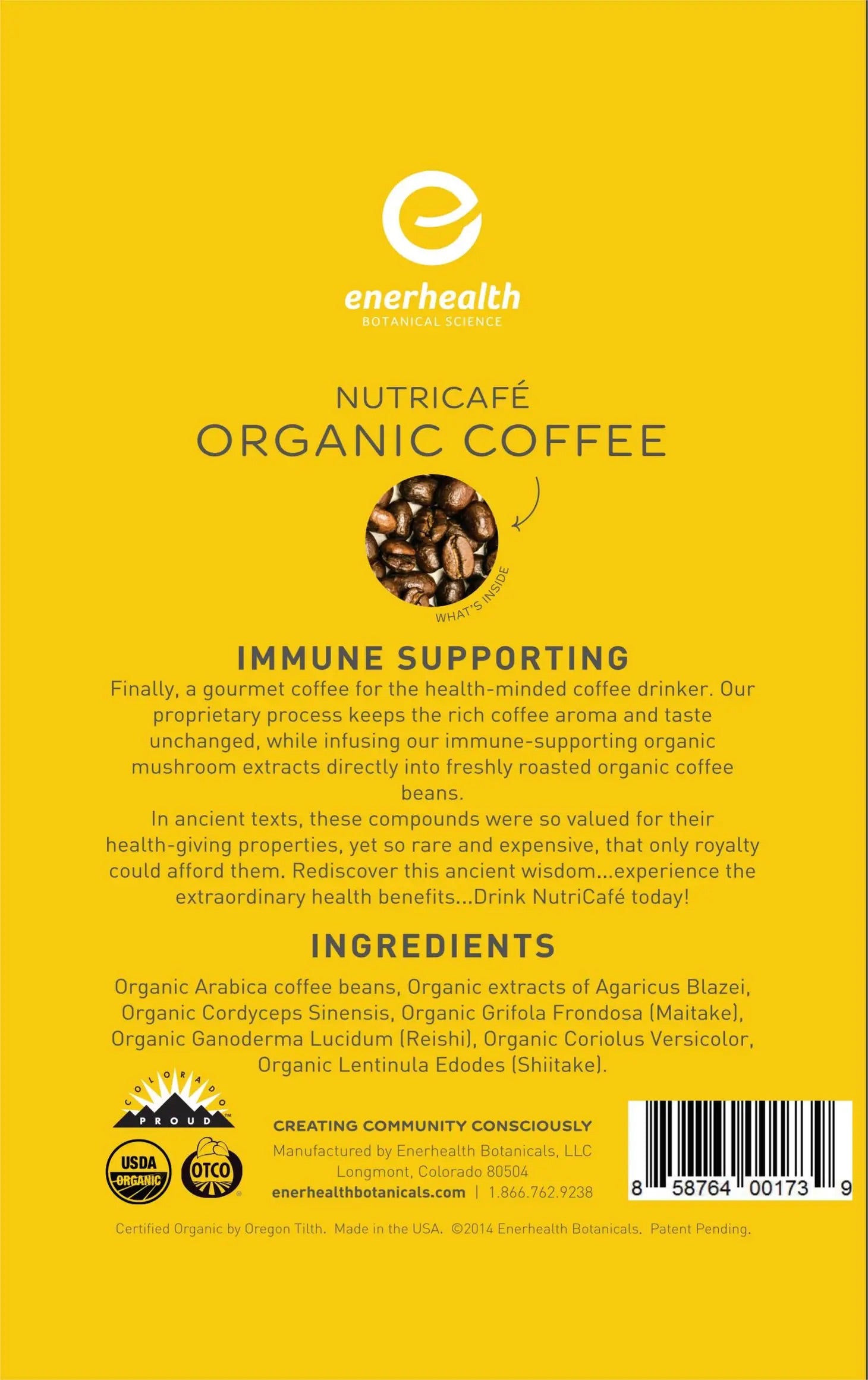 NutriCafé™ Organic Immune Support Coffee - Mushroom Coffee & Tea