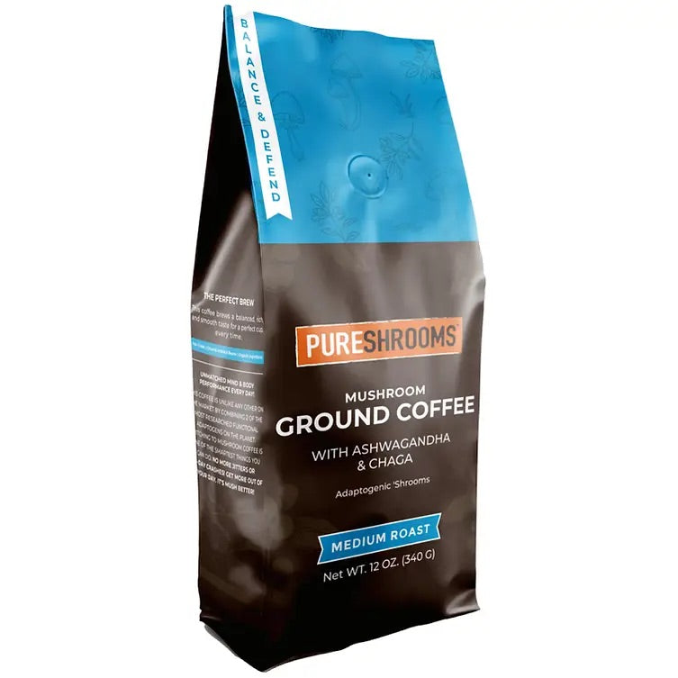 PureShrooms Balance & Defend Mushroom Ground Coffee - Mushroom Coffee & Tea