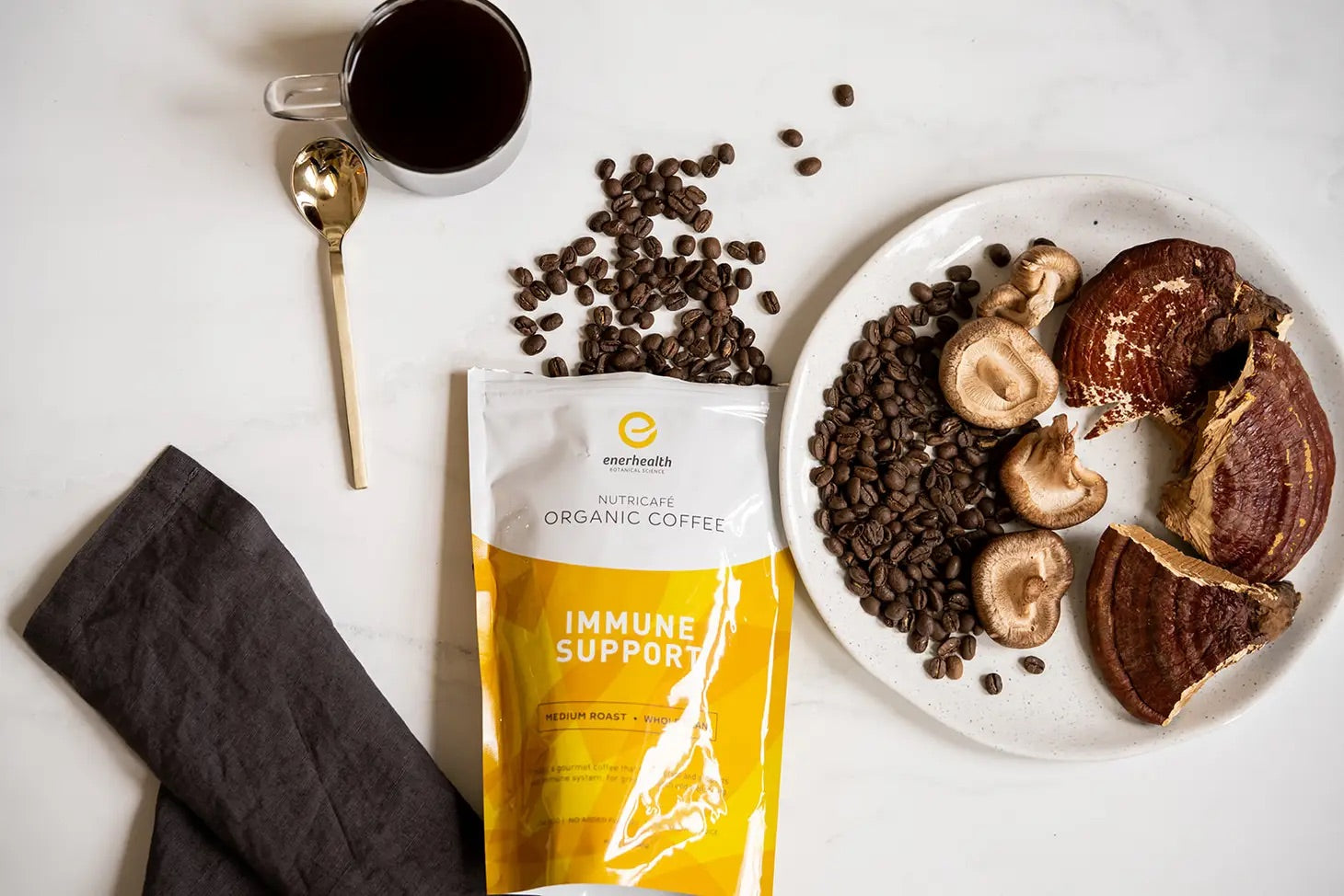 NutriCafé™ Organic Immune Support Coffee - Mushroom Coffee & Tea