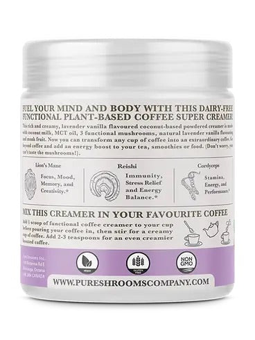 PureShrooms Functional Super Coffee Creamer Lavender Vanilla - Mushroom Coffee & Tea