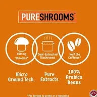 PURESHROOMS - Mushroom Coffee Mix - Energize with Cordyceps & Chaga - Mushroom Coffee & Tea