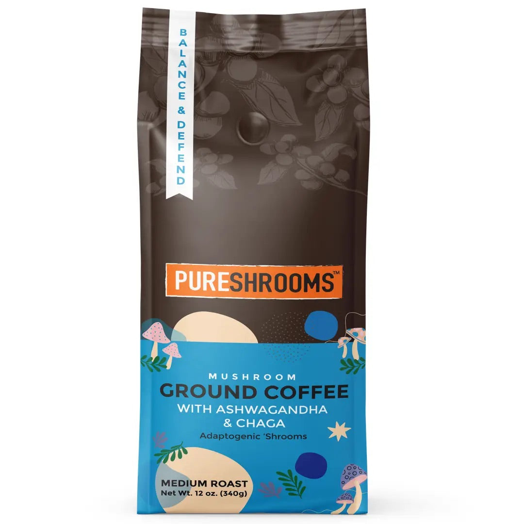 PureShrooms Balance & Defend Mushroom Ground Coffee - Mushroom Coffee & Tea