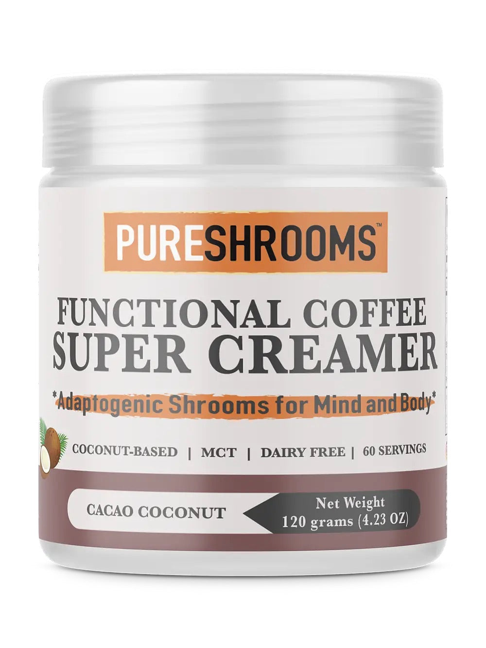 PureShrooms Functional Super Coffee Creamer (Cacao) - Mushroom Coffee & Tea