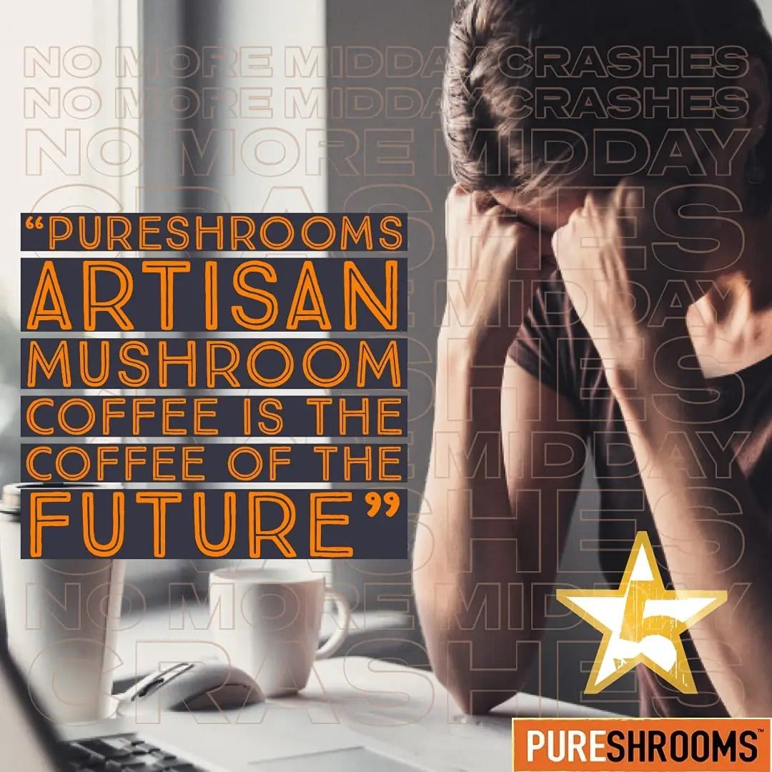 PURESHROOMS - Mushroom Decaf Coffee w/ Lion’s Mane & Cordyceps - Mushroom Coffee & Tea