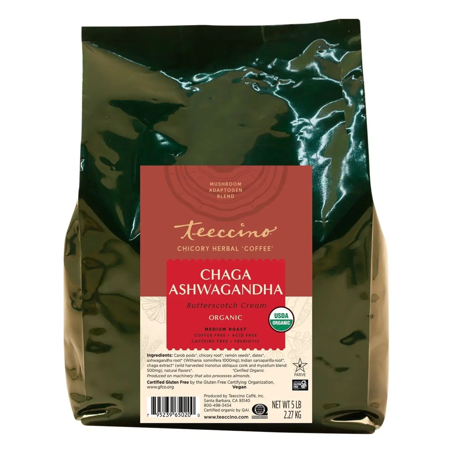 Chaga Ashwagandha Butterscotch Cream Mushroom Herbal Coffee - Mushroom Coffee & Tea